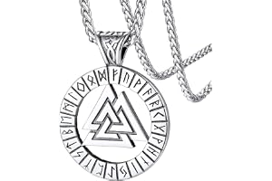 FaithHeart Odin viking halsband för män, halsband i rostfritt stål, med dubbel yxa/runa, symbol, nordisk Odin amulett med kor