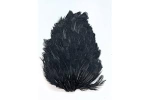OLAX Dyed Hen Saddle Fly Tying Feathers 5 Colours, Arts and Craft (Black)