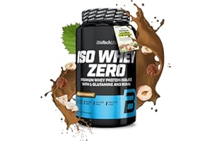 BioTechUSA Iso Whey Zero | Premium Whey Protein Isolate | Grass-Fed | Enzyme-Free | Sugar- and Gluten-free, 908 g, Noisette
