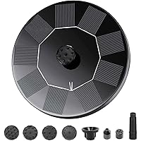 Prenine Solar Springbrunnen Schwimmend 3.5W mit 1500 mAh Batterie, Solar Teichpumpe und 6 Arten von Düsen für Teichpumpe…