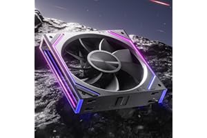 AsiaHorse DAWN RGB - Ventilador de PC (120 mm, carcasa inversa, ARGB Daisy Chain PC [Infinity Mirror] [HDB] 71 CFM/1850 RPM/2.6MMH2O 4 pines PWN y 5 V 3 pines ARGB para Asus Aura ASRock GIGABYTE MSI