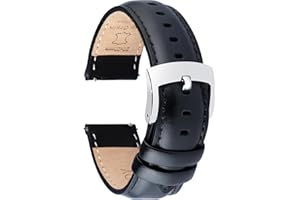OTTOODY Bracelet de Montre en Cuir Libération Rapide 18mm 19mm 20mm 21mm 22mm, Élégant Bande Bracelet de Montre de Remplacement en Cuir de Grain Supérieur pour Homme Femme, Montre et Montre Connectée