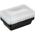 FUN BY AL BAYADER فن Black Rectangular Container with Lid 38oz Microwavable/Freezer/Oven/Dishwasher One Compartment (BPA-FREE) Food Containers, Lunch Box, Reusable, Disposable (Pack of 10)