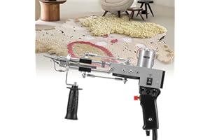 HUKOER Alfombra Eléctrica Tufting Gun 5-40 puntadas/seg Pistola Eléctrica Alfombra 7-21 mm Tufting Gun Cut Pile Rug Gun Machine para Costura de Alfombras para Adultos y jóvenes