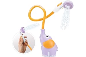 Yookidoo - Douchette Bain Éléphant Mauve - Jeu Bain et Douche Eveil des Sens - Tuyau Aspergeur - Cadeau bébé de 0 à 2 Ans