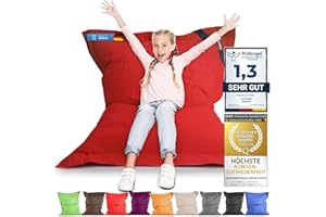 LAZY BAG Original Indoor & Outdoor Beanbag XL 250 litre giant beanbag Junior Beanbag Cushion Armchair for children & adults 160x120 (Red)