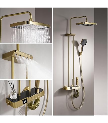 Duscharmatur-Set In ölgeriebener Bronze – Mit Regendusche 25 Cm & Handbrause, Wandmontage