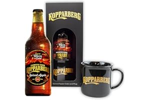 BEAMS INTERNATIONAL Kopparberg Spiced Apple Cider & Mug Gift Set - 500ml Apple Fruit Cider with Ceramic Mug, Serve Hot or Cold - Birthday, Christmas Mulled Drinks Gifts for Stocking, Secret Santa Gifts for Women, Men