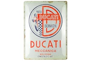 Nostalgic-Art Cartel metálico retro, 30 x 40 cm, Ducati – Moto Servizio Meccanica – Idea de regalo para moteros, Official License Product (OLP), de metal, diseño vintage
