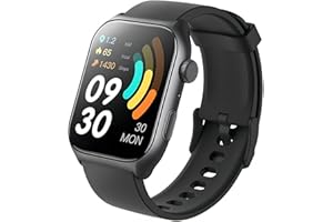 DEEDLITE ionoswatch montre connectée avec GPS - Autonomie Jusqu'à 10 Jours - Écran AMOLED - Étanche IP68 (Natation) - Montre Intelligente Homme Femme - Suivi Santé & Notifications,Compatible Android/iOS (Noir)