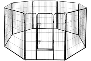 AVC Designs Pet Dog Playpen Heavy Duty Fence Exercise Pen Portable Puppy Play Pen Indoor/Outdoor Large 8 Panel 80x100cm