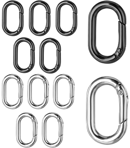 2 Moschettoni Ovali A Molla Oro Grandi – Portachiavi E Accessorio Borse In Lega Di Zinco, 4,8x2,4 Cm