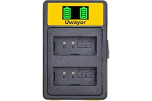 Uwayor LP-E10 Cargador Canon Cargador de batería para Canon LP E10 Canon EOS Rebel T3 T5 T6 T7Kiss X50 X70 X80 1100D 1200D 1300D
