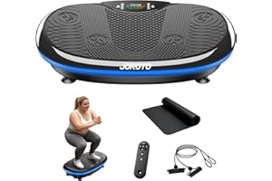 JOROTO Vibrationsplatte 4D für Zuhause -[3 leistungsstarke Motoren] Professionelles Ganzkörpertraining | LED-Lichtleisten Design | bis 180kg/400lbs, Leise & rutschfest,Ideal für Heimfitness