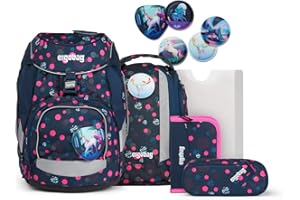 ergobag Pack Set ergonomischer Schulranzen flexibel 6-teilig Set 1. Klasse Grundschule für Mädchen und Jungen