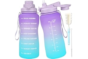 GXCROR Water Bottle 2 liter BPA Free Sports Bottle with Cap and Leak-proof, Suitable for Gyms, Schools and Offices, for Hiking, Cycling, Camping, Running, Yoga