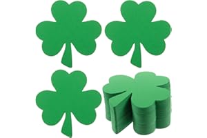 MixTeach 200 Stück St. Patrick's Day Kleeblatt Ausschnitte 10,2 cm Papier Kleeblatt Ausschnitt Grün 3 Blatt Kleeblatt Form Stanzform für Irish St. Patrick's Day Party Kinder Schule Handwerk Projekte