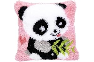 GDWD Kit de Crochet à Nouer Soi-même, Housse de Coussin pour Débutants, Enfants et Adultes, Tapis à Nouer (B)