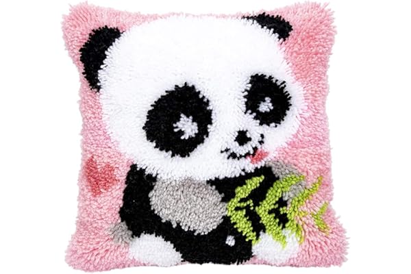 GDWD Kit de Crochet à Nouer Soi-même, Housse de Coussin pour Débutants, Enfants et Adultes, Tapis à Nouer (B)