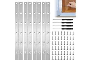 Neikafan Continuous Stainless Steel Polished Piano Hinge for Wood, Cabinet Doors, Large Windows - 300mm/12 Inch Heavy Duty with 48 Screws