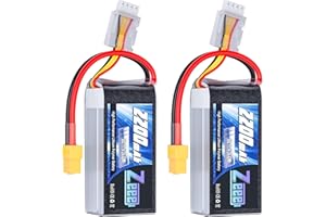 Zeee 3S Lipo Batterie 50C 2200mAh 11.1V Batterie Courte avec Prise XT60 pour RC Voiture Camion RC Véhicules Bateau Drone RC Avion Quadcopter Hélicoptère FPV Racing Hobby Modèles (2 pcs)
