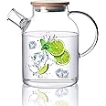 HEJISUN Glass Teapot with Removable Filter Spout and Bamboo Lid, Stovetop Safe Tea Pot,Clear Glass Tea Pot for Loose Leaf, Blooming Tea (1500Ml)(Pack of 1)