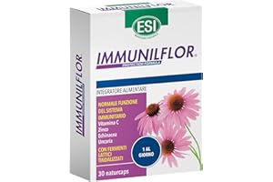 ESI - Immuniflor, Integratore Alimentare a Base di Fermenti Lattici e Vitamina C, Favorisce le Difese Immunitarie Contro i Malanni Tipici della Stagione Invernale, Senza Glutine, 30 Naturcaps
