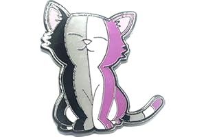 SNS COMPONENTS Asexual Aces Kitty kot duma flaga metalowa emalia przypinka odznaka, Metal