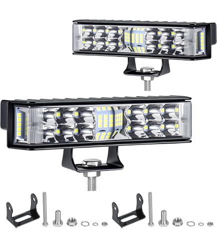 2 Phares De Travail LED Carrés 30W 2500LM - Ampoule Ambre 3000K, IP67, Pour 4x4, Tracteur, Bateau - 10