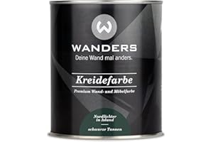 Wanders Shabby Chic Kreidefarbe 750 ml - Schwarze Tannen/Dunkles Grün - Küchenmöbellack und Möbelfarbe ohne Schleifen. Chalk Paint, für Holz & mehr. Hohe Deckkraft, schnell trocknend