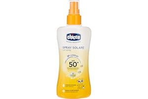 ARTSANA Chicco Tripla Protezione Spray Solare 50+ per Bambini, Resistente all'Acqua - 150 ml