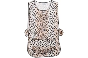 MyShoeStore Pack of 2 Ladies Womens Tabard Home Work Kitchen Cleaning Chef Catering Cleaners Workwear Overall Piping Edge Tabbard Apron With Large Pocket Side Button Fastening Plus Big Size S-3XL