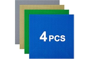 HOTUT Classic Base Verde, Set di 4 Pannelli da Costruzione 25 x 25 cm, Tavola per Costruzioni Quadrata con 32x32 Bottoncini, Piastre di Base per Bambini Compatibili con la Maggior Parte Delle Marche