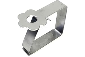 KOMIRO Set of 4 Kitchen Craft Stainless Steel Table Cloth Clip with Flower Pattern