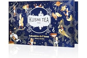Kusmi Tea - Calendario de Adviento 2025-24 sorpresas - Tés negros, verdes, blancos, infusiones - Té 100% Orgánico - Idea de regalo para mujer y hombre - Regalo Secret Santa
