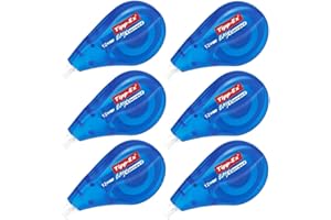 BIC Tipp-Ex Easy Correct White Correction Tape Mouse Rollers, Extra Long 12m, Pack of 6