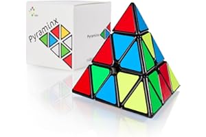CUBIDI Pyraminx Cubo Magico 3x3x3 - Tipo Los Angeles - Look Classico – Pyramid Triangolo Speed Cube - Antistress - Fidget Spinner Perfetto Come Gadget Compleanno Per Bambini E Adulti Con Adesivo