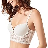 Canottiera con bustino integrato reggiseno da donna con schiena bassa, pizzo lucido, a forma di U, reggiseno senza schiena