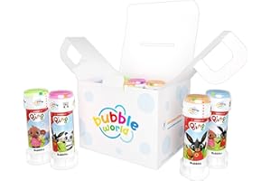 Bubble World - Bulles de Savon Bing pour Enfants – Lot de 12 (60ml) – Idéal Cadeau Anniversaire & Fête Bing – Tubes Blancs avec Souffleur – Fabriqué en Italie