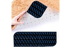 JANFEEL 12 Pcs Rug Gripper for Laminate Floor Anti-Slip Rug Sticker Leaf Pattern Washable Resuable Carpet Stickers