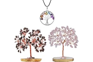 ABHISUBYA Black Tourmaline Crystals - Crystal Tree of Life - Quartz Crystals - Crystal Decor - Gemstone Tree - Tree of Life Decor - Crystal Gifts for Women - Positivity Gifts