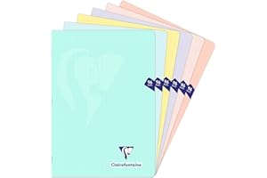 Clairefontaine 308161C Zestaw 2 zeszytów zszywanych Mimesys PASTEL - A4 21x29,7 cm - 96 stron w dużą kratkę - biały papier 90 g - okładka Polypro w losowych kolorach