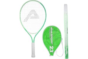 AMA SPORT Raquette de tennis pour enfants - Kit de démarrage pour tout-petits - 43,2 à 63,5 cm - Rose et garçon - Avec sac à bandoulière en nylon 420D