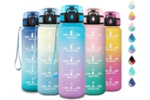 KOLLYKOLLA Gourde Motivation 500ml, Gourde avec Filtre sans BPA, Bouteille d'eau de Motivation avec Marqueur de Temps, Étanche et Réutilisable, Bouteille Réutilisable pour l'école, Sport, Bureau, Yoga, Camping