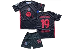 IHIMI Dziecięca koszulka piłkarska Lamine Yamal Barcelona #19, czarna, 2024, koszulka sportowa, koszulka treningowa, koszulka piłkarska, dla dzieci w wieku 4-13 lat