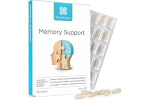 Healthspan Memory Support (60 Capsules) | Supports Your Concentration, Memory and Cognitive Health | Biotin and Zinc | Bacopa Monnieri Extract and Guarana for Alertness | Vegan