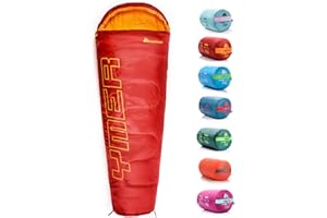 Sac de Couchage Enfant METEOR YMER – Sac Momie 160 cm – Léger – Chaud – Compact – Hollow Fibre – 3 Saisons – Camping et colonie