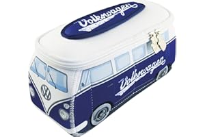 BRISA VW Collection - Volkswagen Neoprenowa uniwersalna kosmetyczka do makijażu Podróżna torba apteczna w T1 Bulli Bus Design (Blue/White)