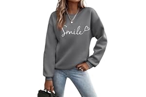 Minetom Pullover Damen Herbst Winter Sweatshirt Rundhals Langarm Pulli Frauen Oberteil Sweatshirts ohne Kapuze