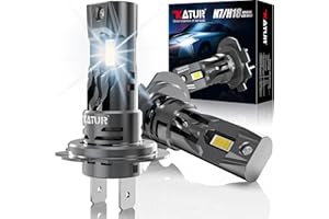 KATUR Bombilla H7 LED Canbus 20000LM, 400% Luminosidad 6000K Blanca Xenon Bombillas LED H7 de Faros Plug & Play Sin Polaridad 1:1 Tamaño (2 Piezas)